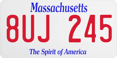 MA license plate 8UJ245
