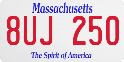 MA license plate 8UJ250