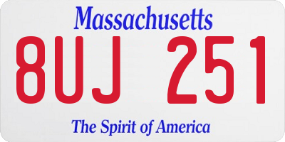 MA license plate 8UJ251