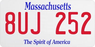 MA license plate 8UJ252