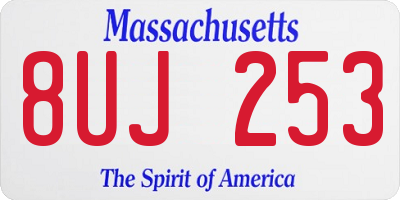MA license plate 8UJ253