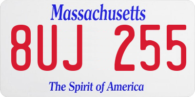 MA license plate 8UJ255