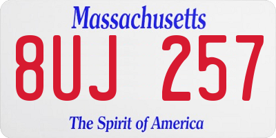 MA license plate 8UJ257