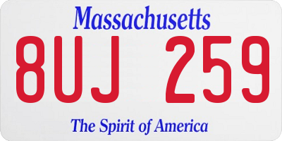 MA license plate 8UJ259