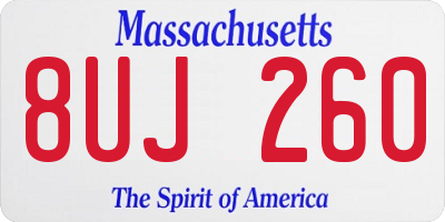 MA license plate 8UJ260
