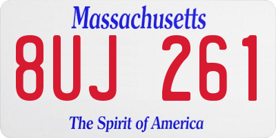 MA license plate 8UJ261