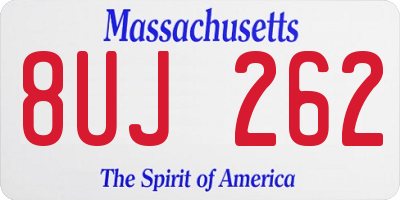 MA license plate 8UJ262
