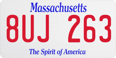 MA license plate 8UJ263