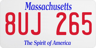 MA license plate 8UJ265