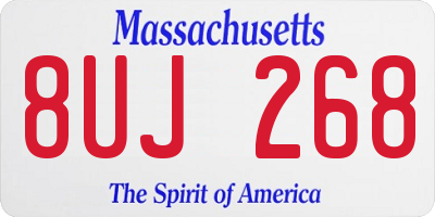 MA license plate 8UJ268