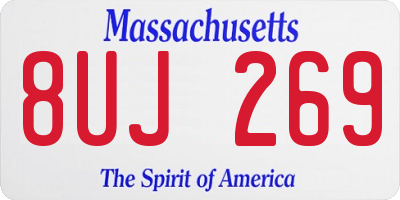 MA license plate 8UJ269