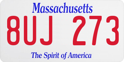 MA license plate 8UJ273