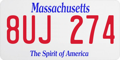 MA license plate 8UJ274