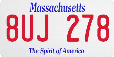 MA license plate 8UJ278