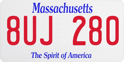 MA license plate 8UJ280