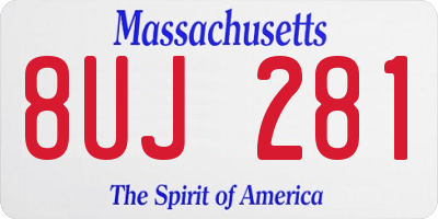 MA license plate 8UJ281