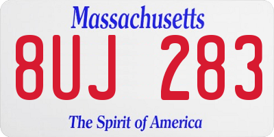 MA license plate 8UJ283