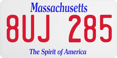 MA license plate 8UJ285