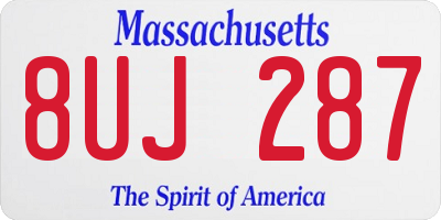 MA license plate 8UJ287