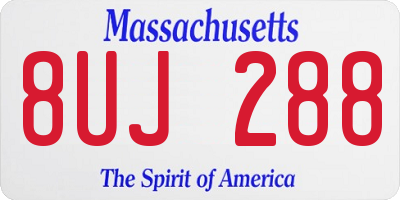 MA license plate 8UJ288