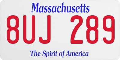MA license plate 8UJ289