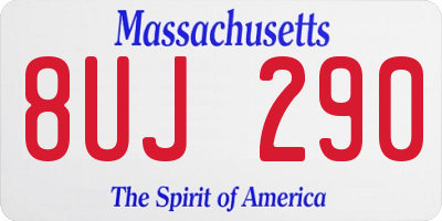 MA license plate 8UJ290