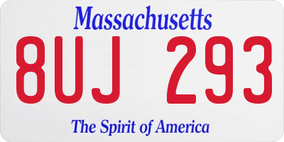 MA license plate 8UJ293
