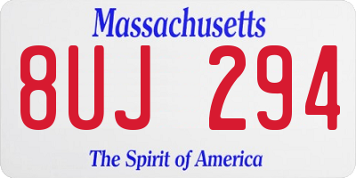 MA license plate 8UJ294