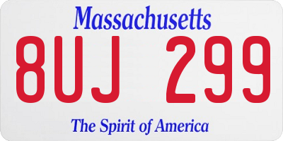 MA license plate 8UJ299