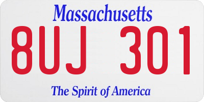 MA license plate 8UJ301