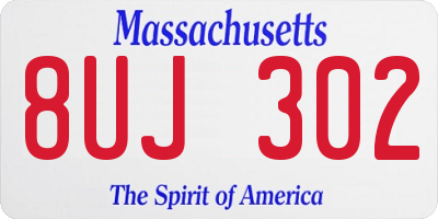MA license plate 8UJ302