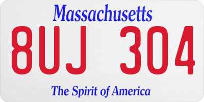 MA license plate 8UJ304