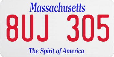 MA license plate 8UJ305