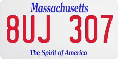 MA license plate 8UJ307
