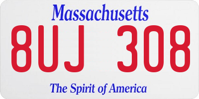 MA license plate 8UJ308