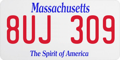 MA license plate 8UJ309