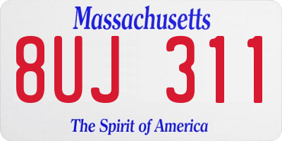 MA license plate 8UJ311