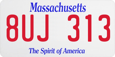MA license plate 8UJ313