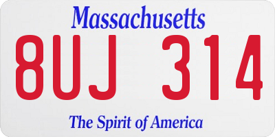 MA license plate 8UJ314