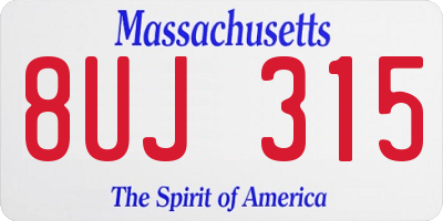 MA license plate 8UJ315