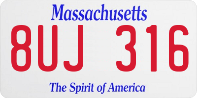 MA license plate 8UJ316