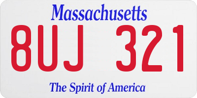 MA license plate 8UJ321