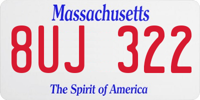 MA license plate 8UJ322