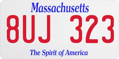MA license plate 8UJ323