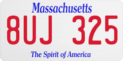 MA license plate 8UJ325