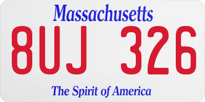 MA license plate 8UJ326