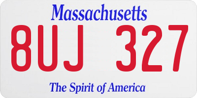 MA license plate 8UJ327