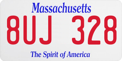 MA license plate 8UJ328
