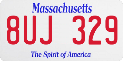 MA license plate 8UJ329