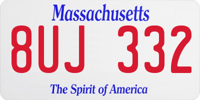 MA license plate 8UJ332